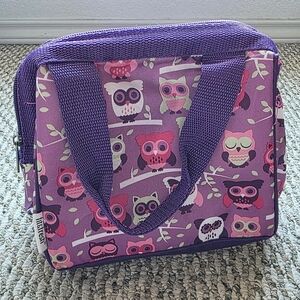 Purple Owl Print Lunchbox
